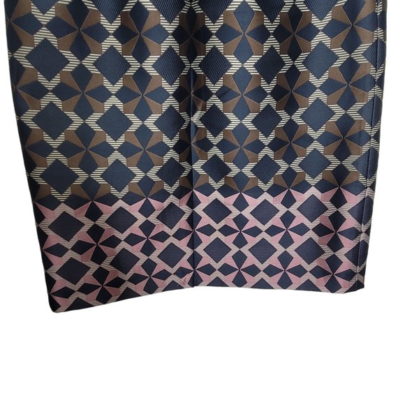 Brooks Brothers Short Sleeve Sheath Dress Size 4 VNeck Geometric Print Blue Pink - Picture 5 of 9